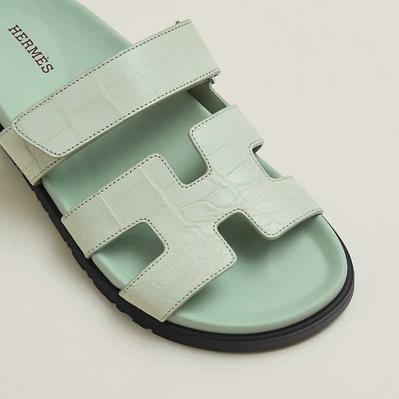 Dép Hermes Chypre Sandal Nữ Xanh Mint